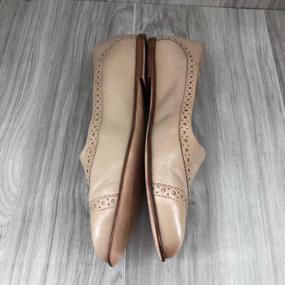 Liz Claiborne Flats Womens 8.5M Cream Leather Slip On Loafer Shoes - Picture 5 of 11